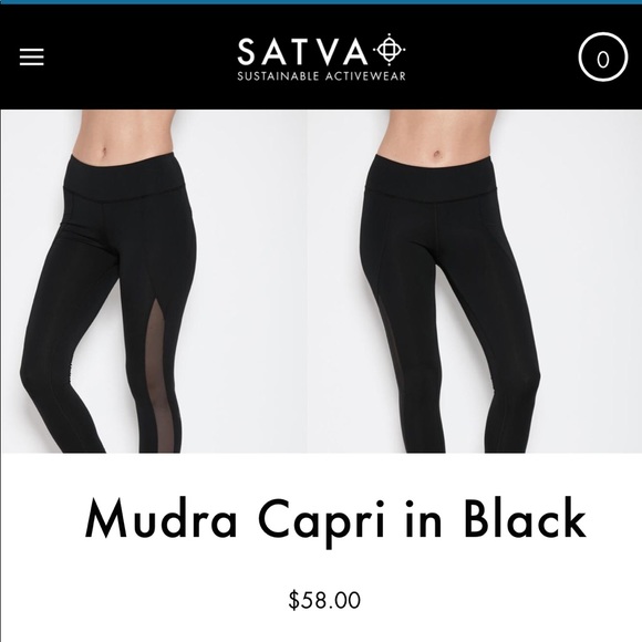 Satva “Mudra Capri” Black leggings, size small. - Picture 1 of 5